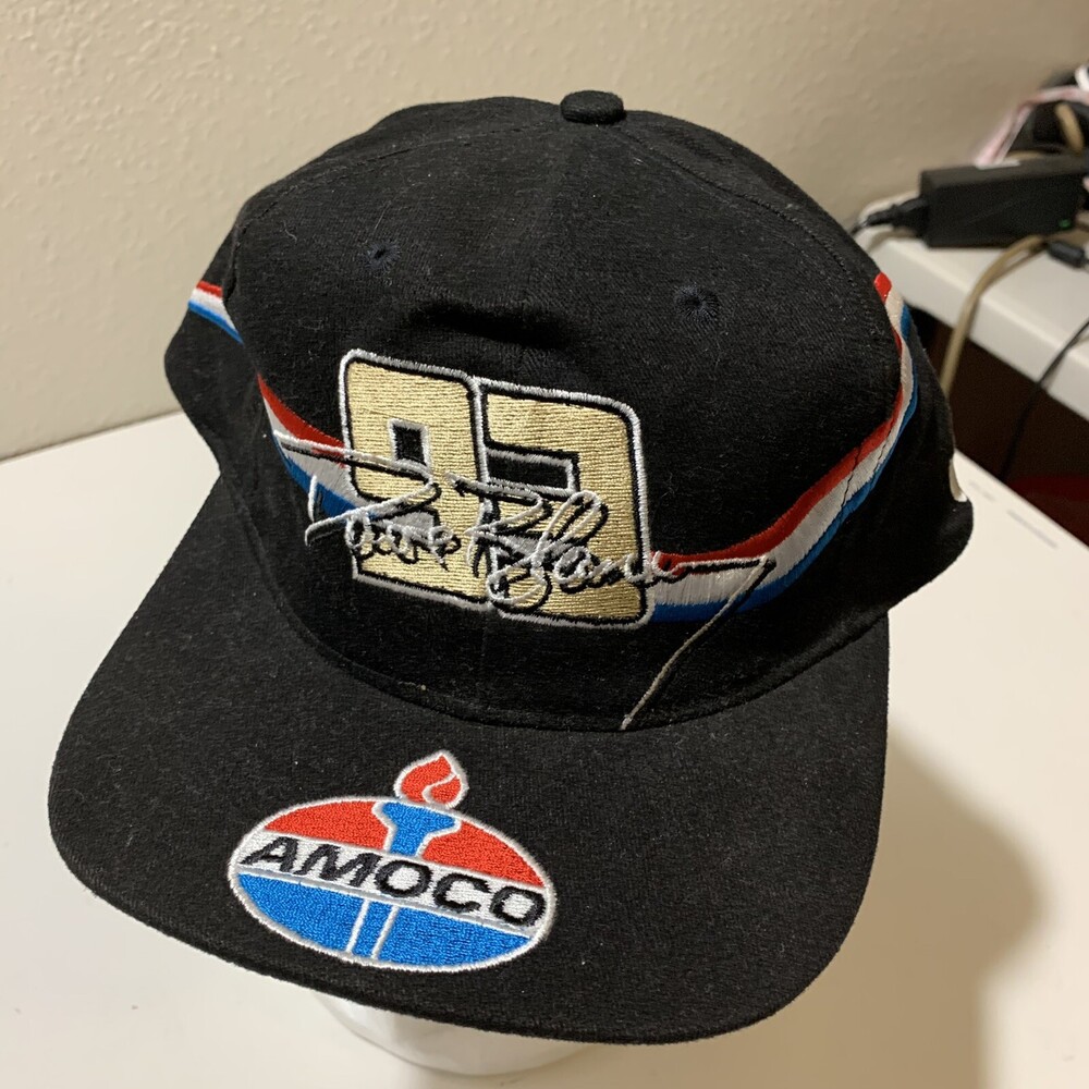 Amoco Oil Sign Snapback Vintage Hat Dave Blaney NASCAR 90s Racing Formula 1 Auto